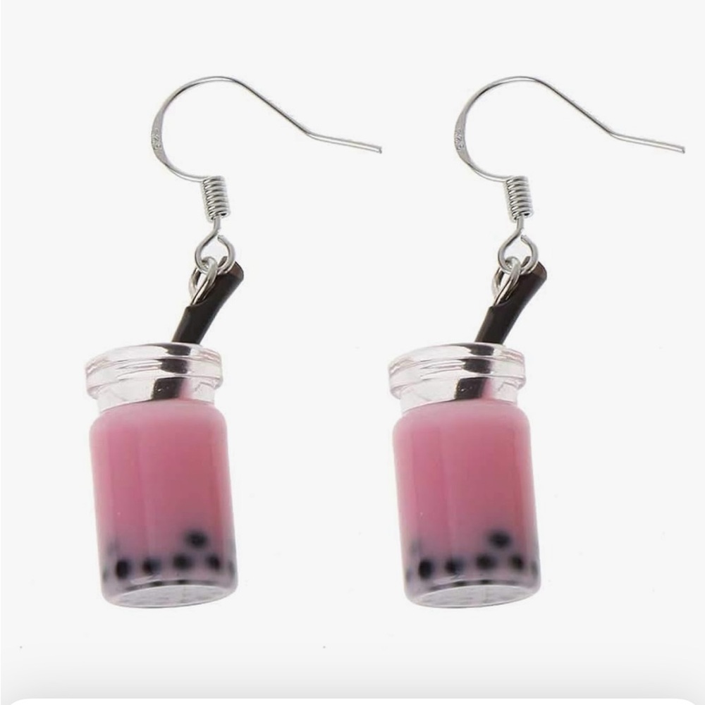 Cute Milk Tea Drink Dangle Earrings Bubble Boba Tea Simulated Food Women Jewelry